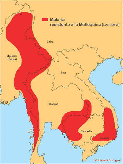 Laos - zonas resistentes a la mefloquina